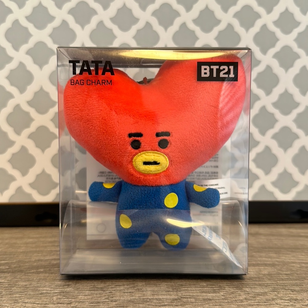 BTS BT21 Official Authentic TATA Bag Charm Plush Doll